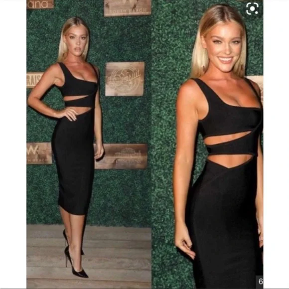 HOUSE OF CB 'Miya' Black Bandage Cut Out Dress NWOT - Picture 3 of 7